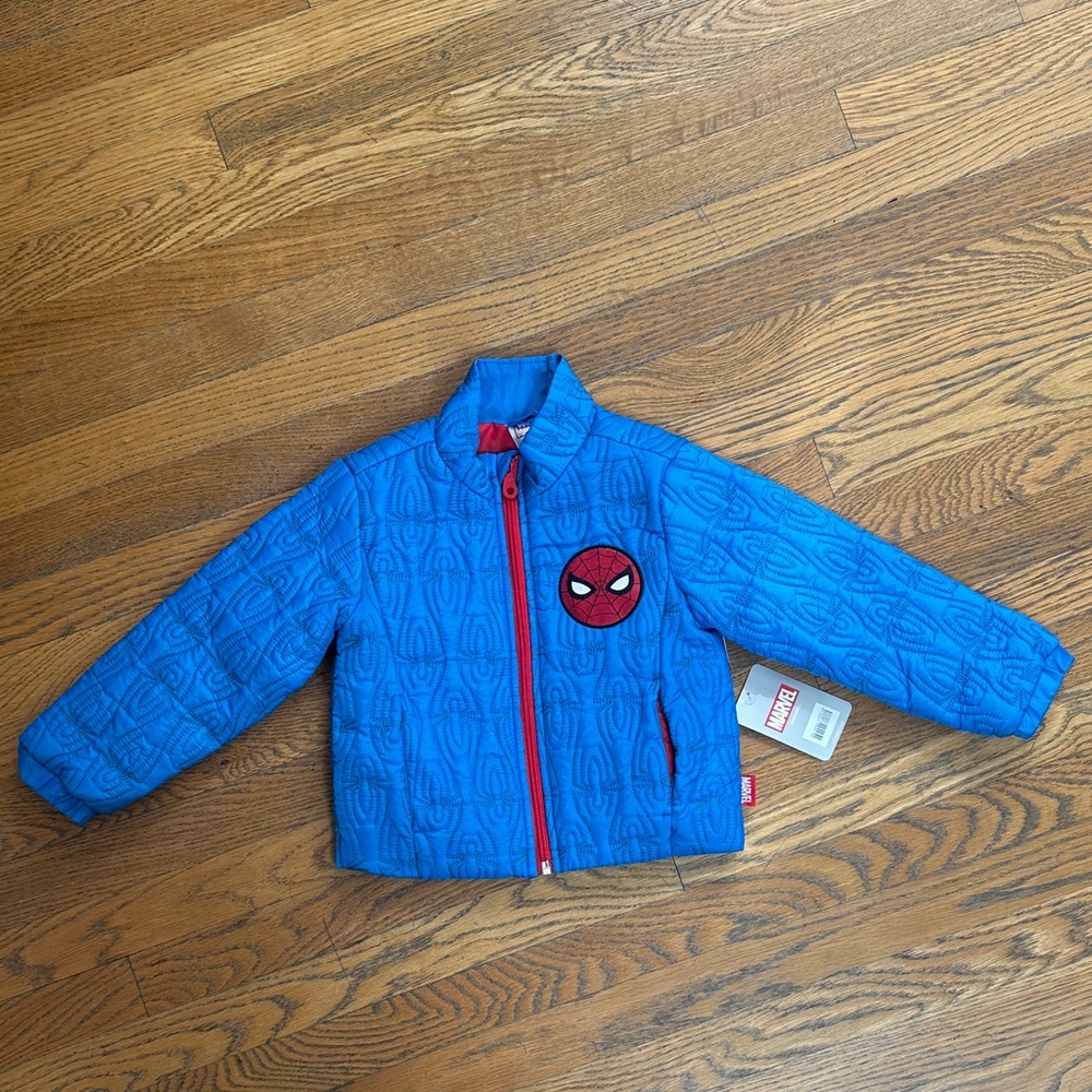 NWT Marvel Spider-Man Blue puffer Jacket 2T